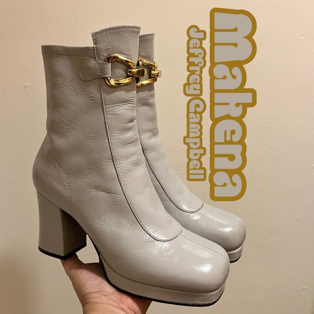 BRAND NEW! Jeffrey Campbell *MAKENA* Mod Boots in Gray! Size 8.5. SOLD OUT!